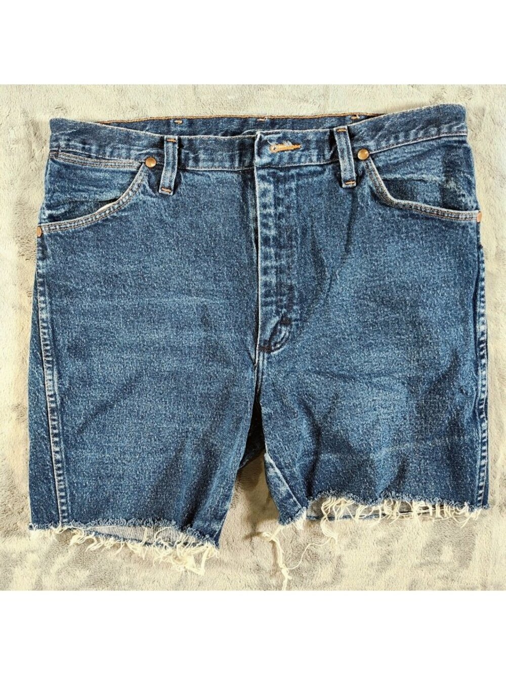 Y2K Wrangler Mens 947STR Cowboy Cut Stretch Jeans DIY Cut Off Shorts (Size 34)